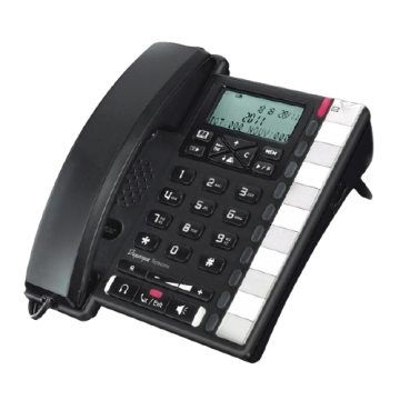Telefone de escritório analógico preto topo de gama completo