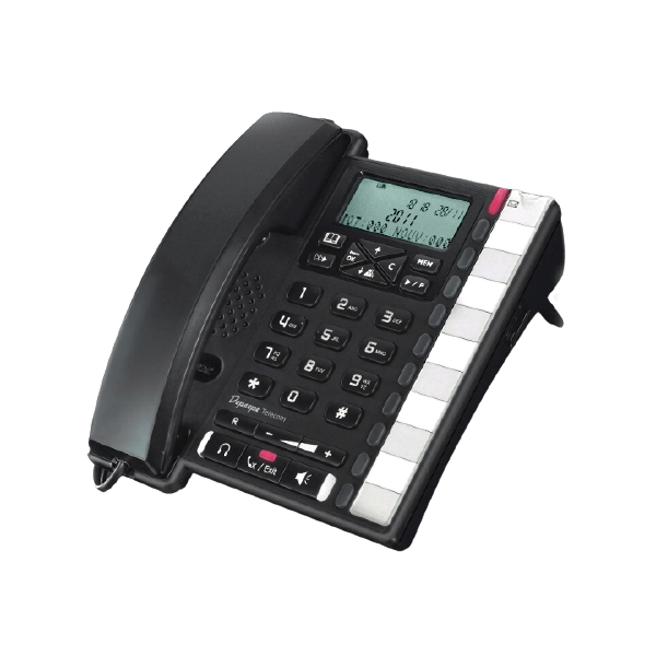 Telefone de escritório analógico preto topo de gama completo