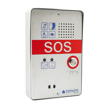Interphone d'appel d'urgence compact 1 bouton SOS pour les espaces d'attente sécurisés