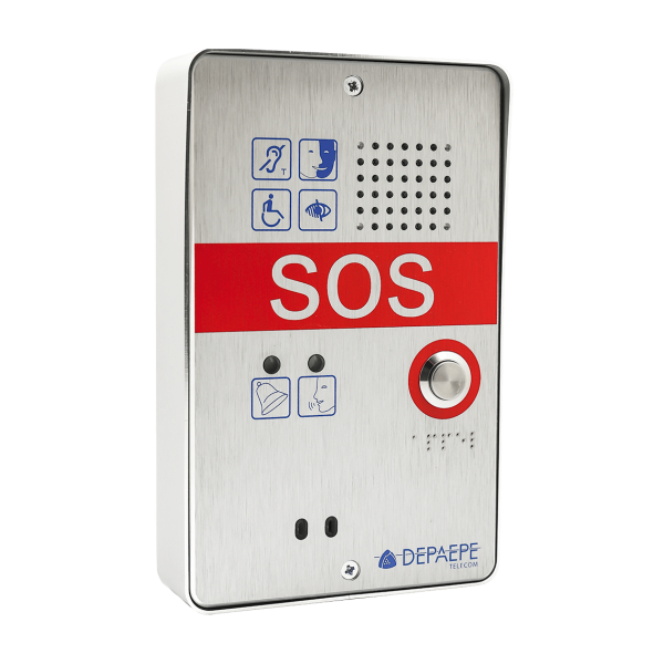 Compact 1 button SOS emergency call intercom for secure waiting areas