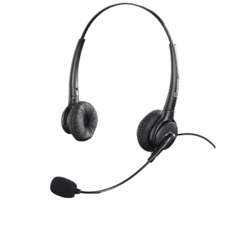 Auriculares binaurales robustos y prácticos con 2 auriculares y micrófono direccional