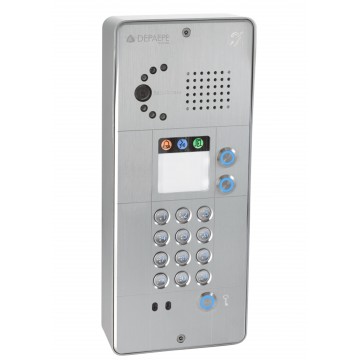 Intercomunicador IP gris con teclado 2 botones