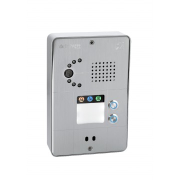 Interfone IP compacto cinza 2 botões
