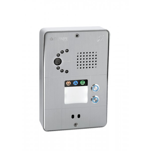 Intercomunicador IP gris compacto 2 botones