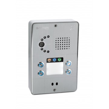 Interfone IP compacto cinza 4 botões