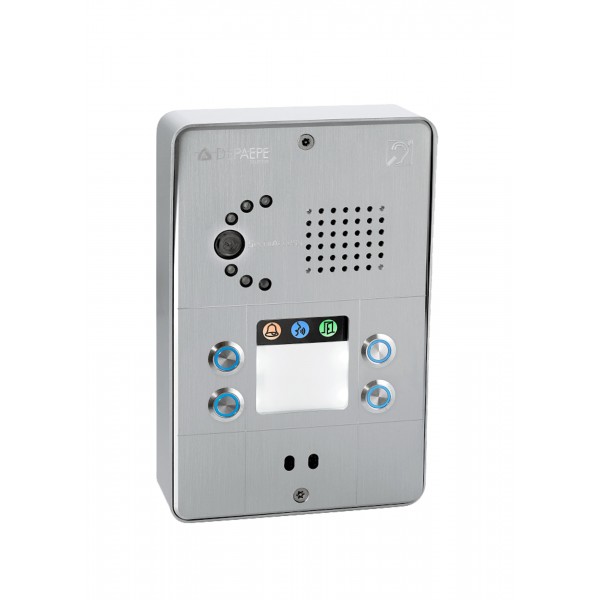 Compact gray IP intercom 4 buttons
