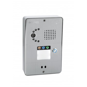 Interphone analogique gris compact 1 bouton caméra analogique ou IP