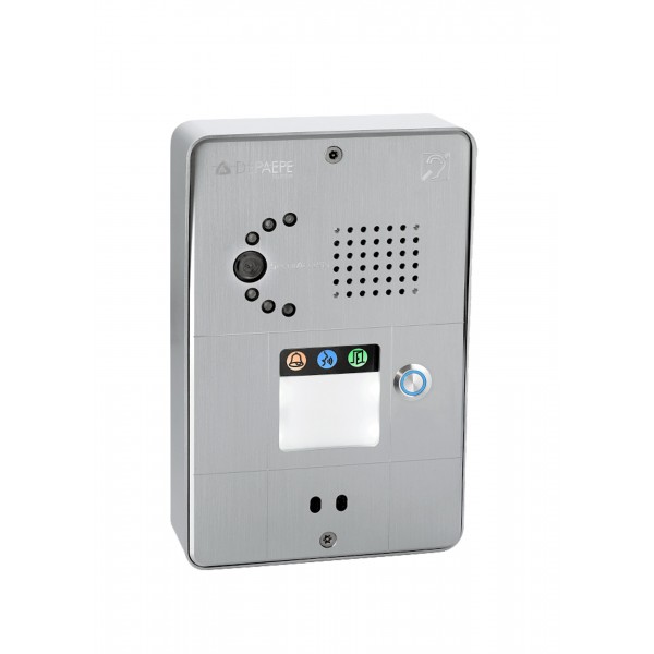 Intercomunicador analógico gris compacto 1 botón cámara analógica o IP