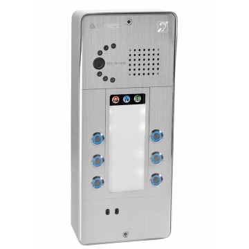 Intercomunicador analógico gris 6 botones cámara analógica o IP