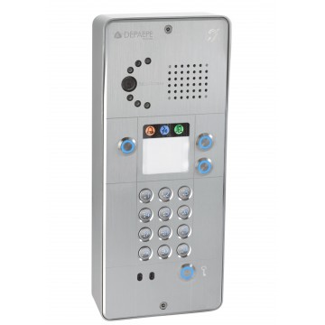 Intercomunicador analógico gris con teclado 3 botones cámara analógica o IP