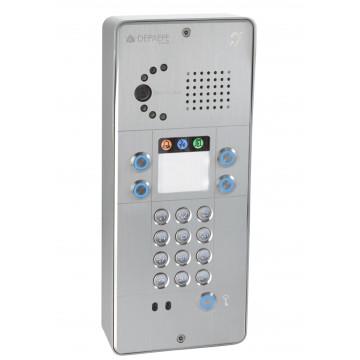 Intercomunicador analógico gris con teclado 4 botones cámara analógica o IP